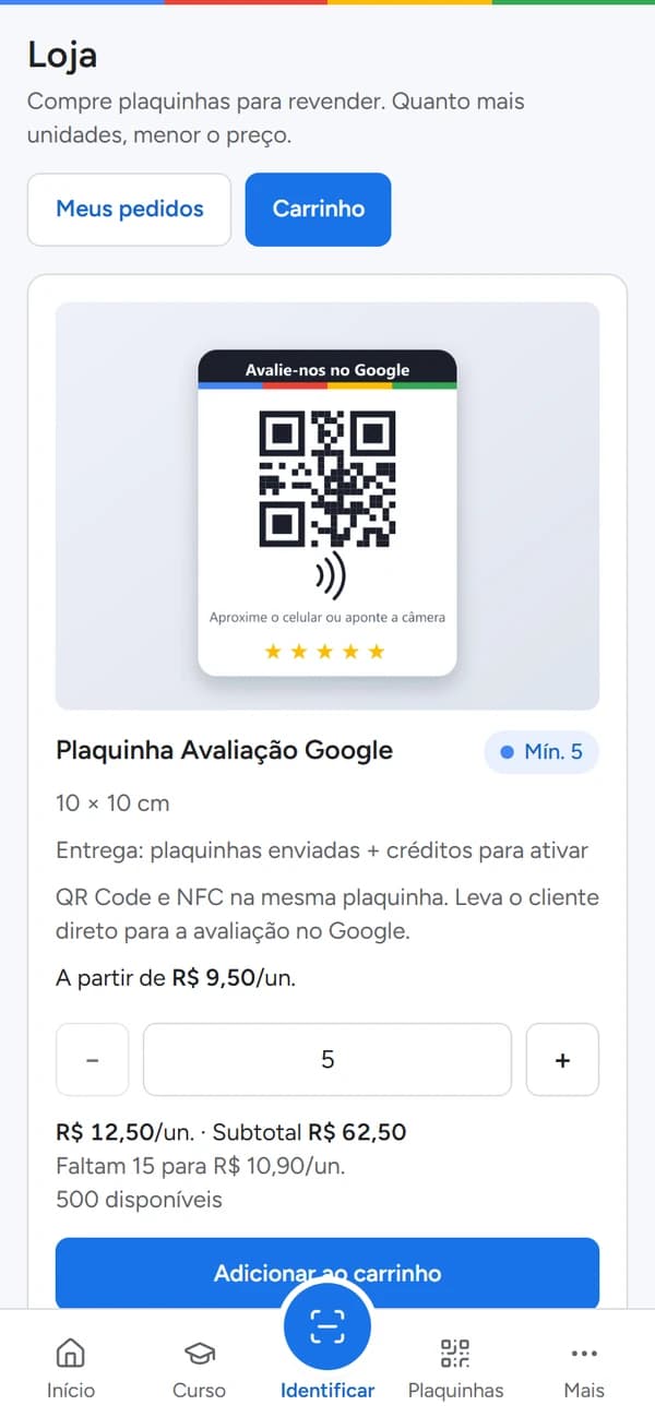Tela Loja do app TAP